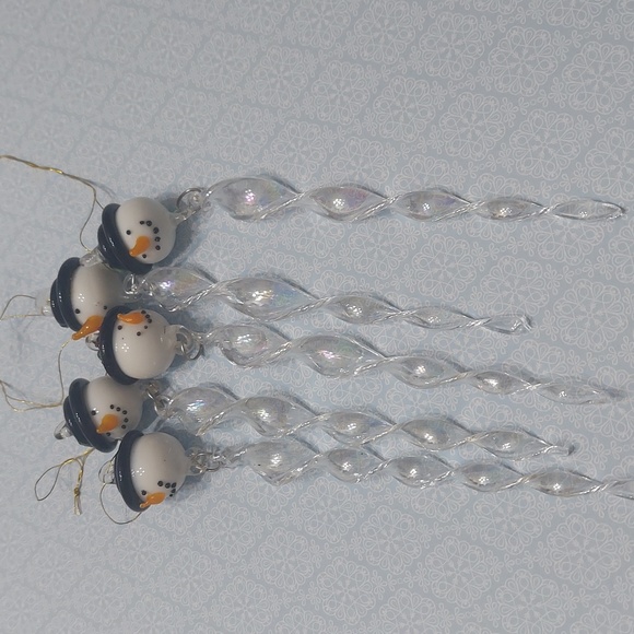 ☃️Vntg Blown Glass Snowman Ornaments- Set of 5! - Picture 2 of 6